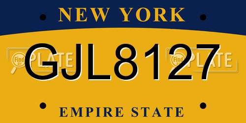 GJL8127 New York License Plate