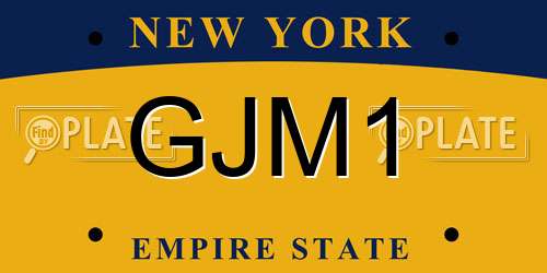 GJM1 New York License Plate