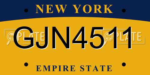 GJN4511 New York License Plate