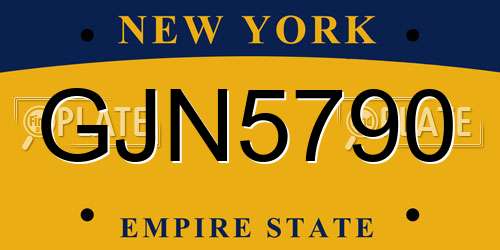 GJN5790 New York License Plate