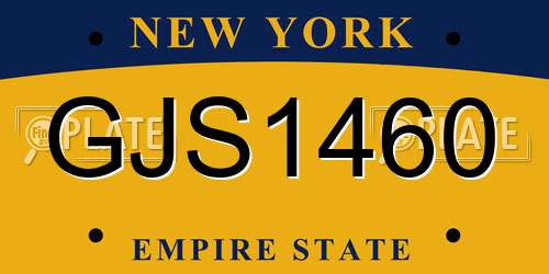 GJS1460 New York License Plate