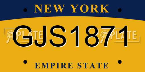 GJS1871 New York License Plate