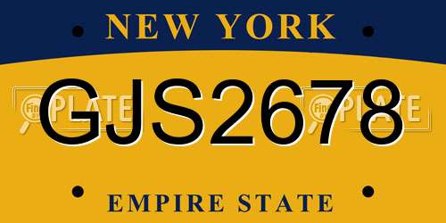 GJS2678 New York License Plate