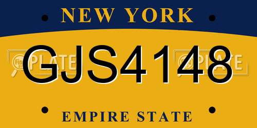 GJS4148 New York License Plate