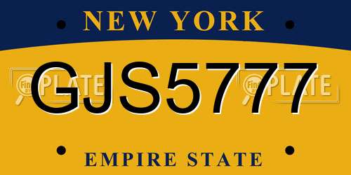 GJS5777 New York License Plate