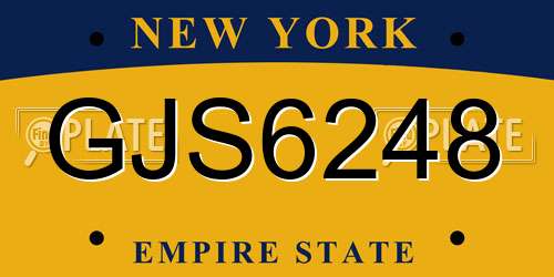 GJS6248 New York License Plate