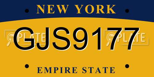 GJS9177 New York License Plate