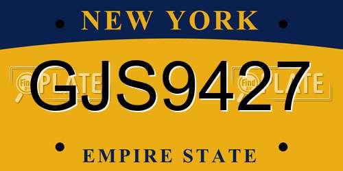 GJS9427 New York License Plate