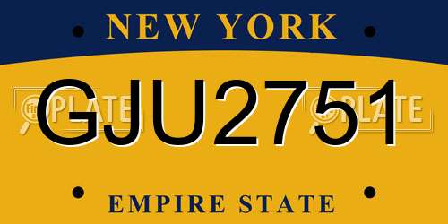 GJU2751 New York License Plate