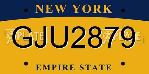 GJU2879 New York License Plate