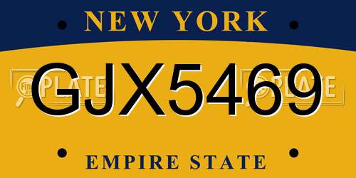 GJX5469 New York License Plate
