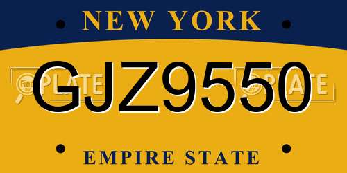GJZ9550 New York License Plate
