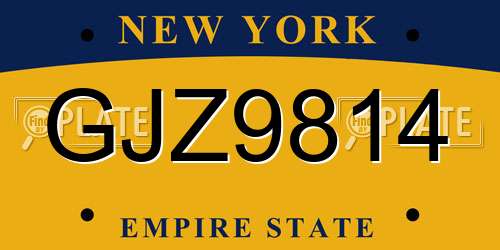 GJZ9814 New York License Plate
