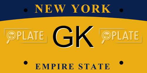 GK New York License Plate