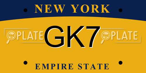 GK7 New York License Plate