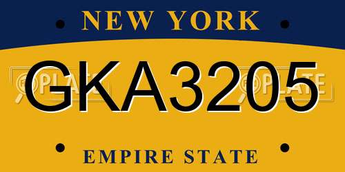 GKA3205 New York License Plate