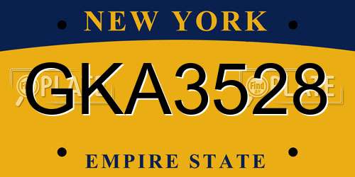 GKA3528 New York License Plate