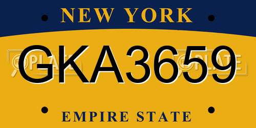 GKA3659 New York License Plate