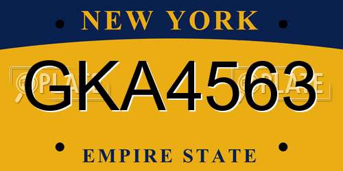 GKA4563 New York License Plate