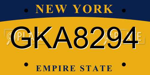 GKA8294 New York License Plate