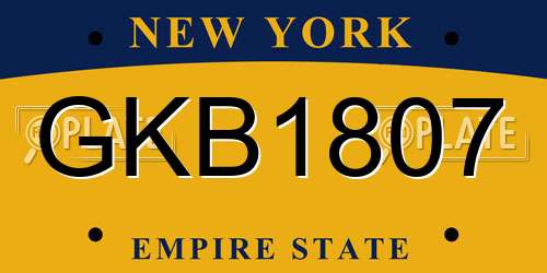 GKB1807 New York License Plate