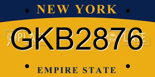 GKB2876 New York License Plate