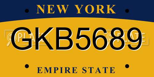 GKB5689 New York License Plate