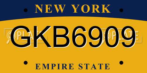 GKB6909 New York License Plate