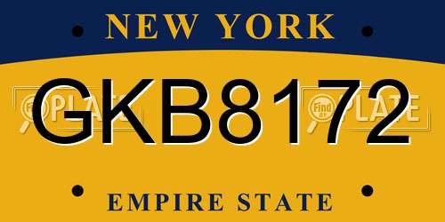 GKB8172 New York License Plate