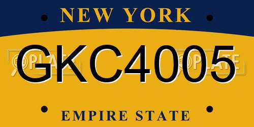 GKC4005 New York License Plate
