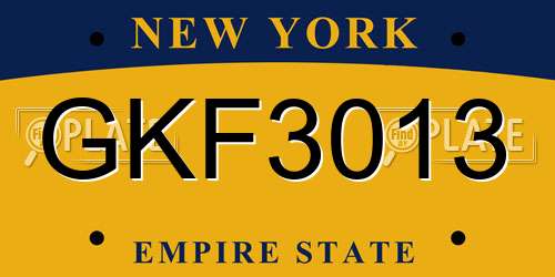 GKF3013 New York License Plate