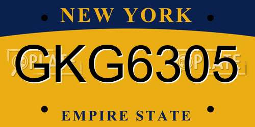 GKG6305 New York License Plate