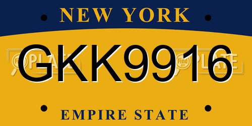 GKK9916 New York License Plate