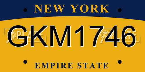 GKM1746 New York License Plate