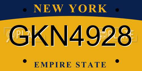 GKN4928 New York License Plate