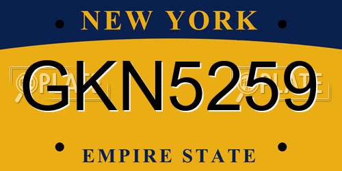 GKN5259 New York License Plate