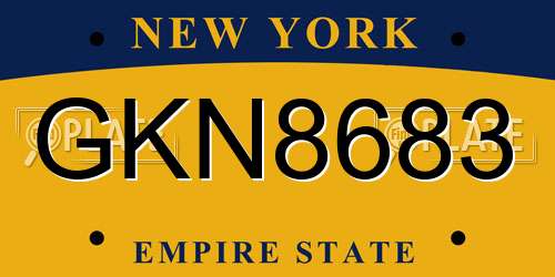 GKN8683 New York License Plate