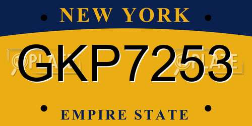 GKP7253 New York License Plate