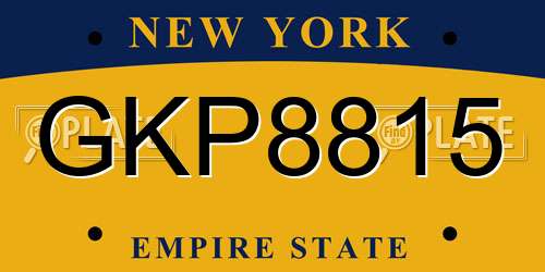 GKP8815 New York License Plate