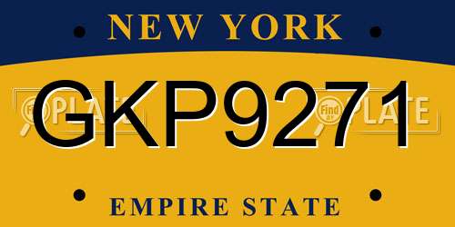 GKP9271 New York License Plate