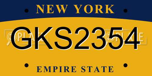 GKS2354 New York License Plate
