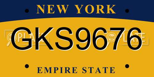 GKS9676 New York License Plate
