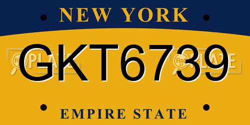 GKT6739 New York License Plate
