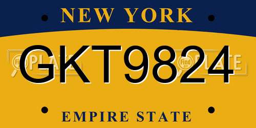 GKT9824 New York License Plate
