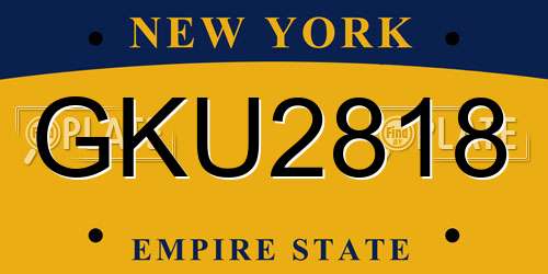 GKU2818 New York License Plate