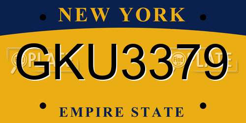 GKU3379 New York License Plate