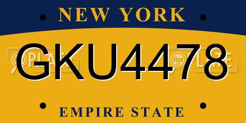 GKU4478 New York License Plate