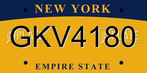 GKV4180 New York License Plate