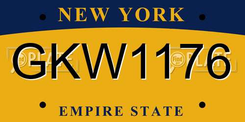 GKW1176 New York License Plate
