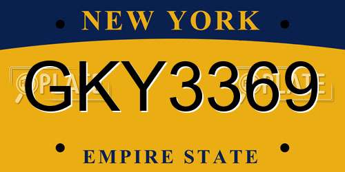 GKY3369 New York License Plate